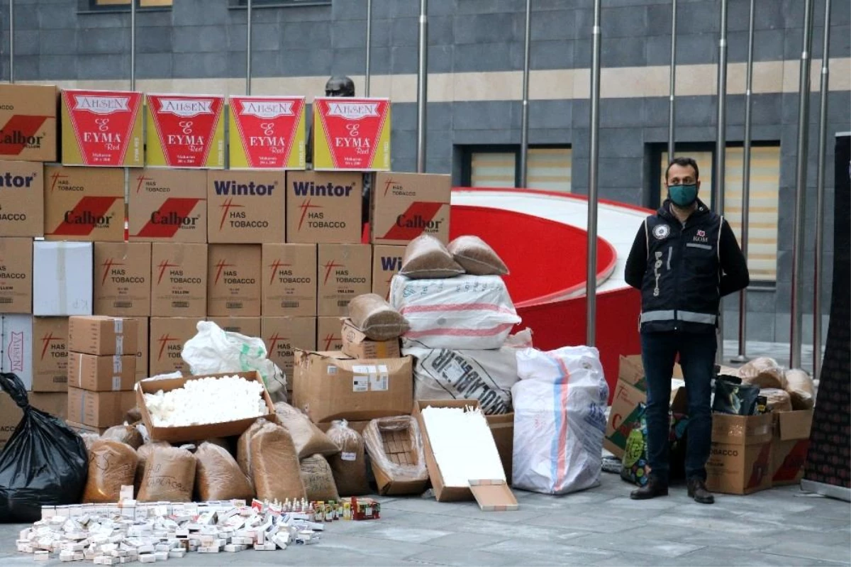 Kahramanmaraş\'ta 2 milyon liralık kaçak tütün ve makaron ele geçirildi