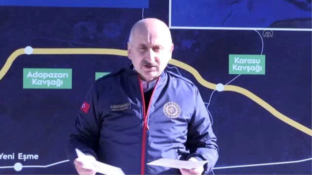 Bakan Karaismailoğlu, Kuzey Marmara Otoyolu\'nda incelemelerde bulundu (1)