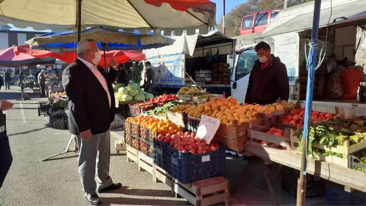 Başkan Başol Pazar esnafına HES kodu denetimi yaptı