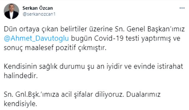 Son Dakika: Ahmet Davutoğlu koronavirüse yakalandı