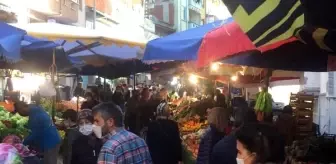 Bursa'da kısıtlamanın başlamasına saatler kala pazar yoğunluğu