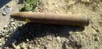 Kazı çalışması sırasında bulunan top mermisi imha edildi