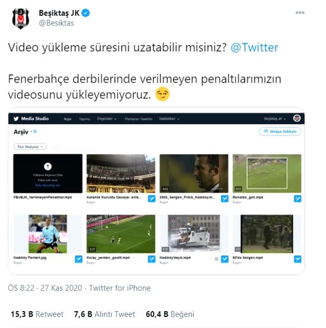 Beşiktaş'tan Fenerbahçe'ye maç sonu çifte gönderme