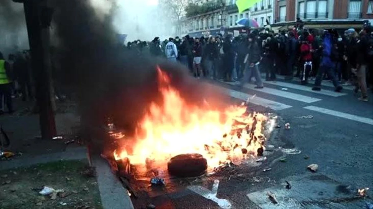 Fransa\'da polis şiddeti, halkı sokağa döktü! Çatışmalara "Macron İstifa" sloganları damga vurdu
