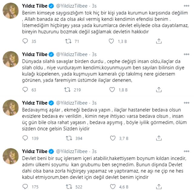 Yıldız Tilbe, aşı ve HES kodu başta olmak üzere her şeye karşı çıktı: Devlet dahi yaptıramaz