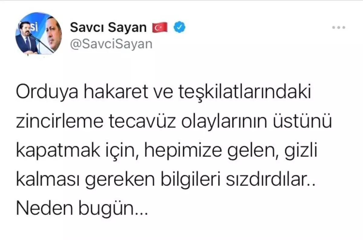 Başkan Sayan: "Gündemi değiştirmek için gizli bilgiyi sızdırdılar"