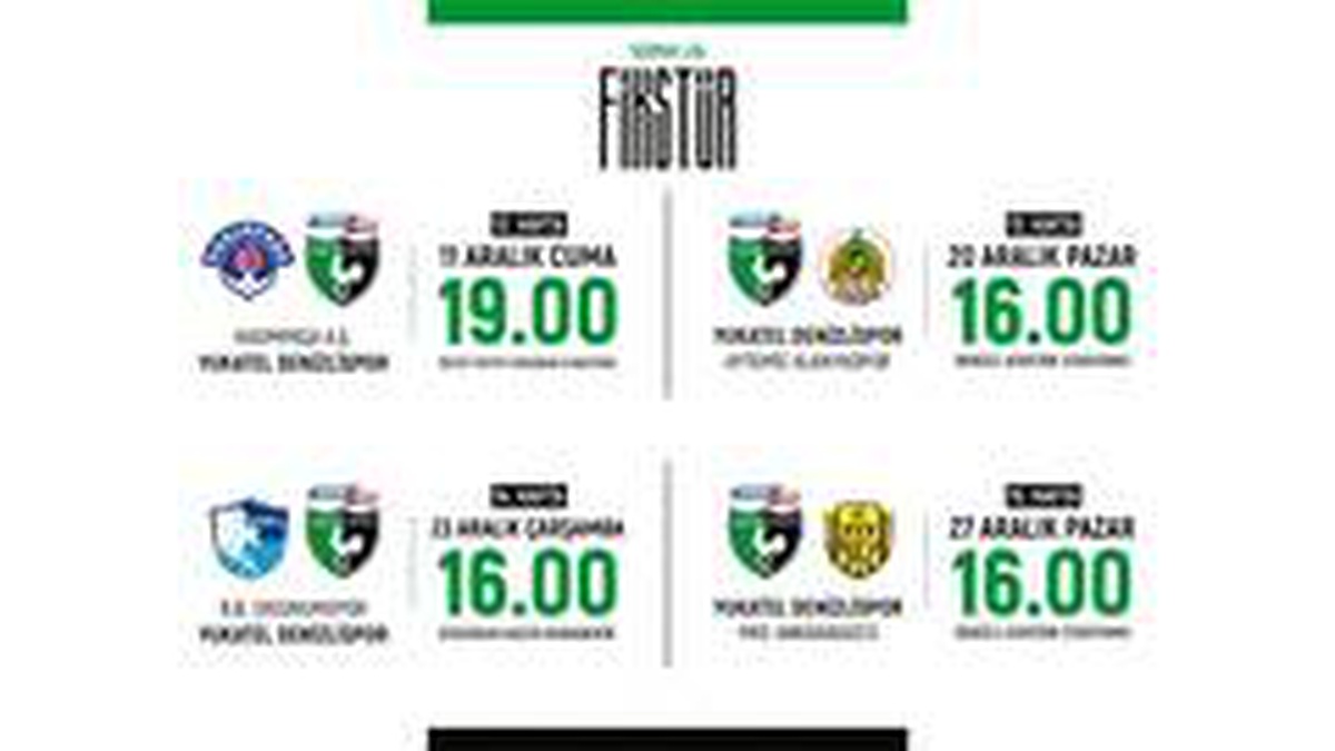 Denizlispor\'un 4 haftalık maç tarihleri belli oldu