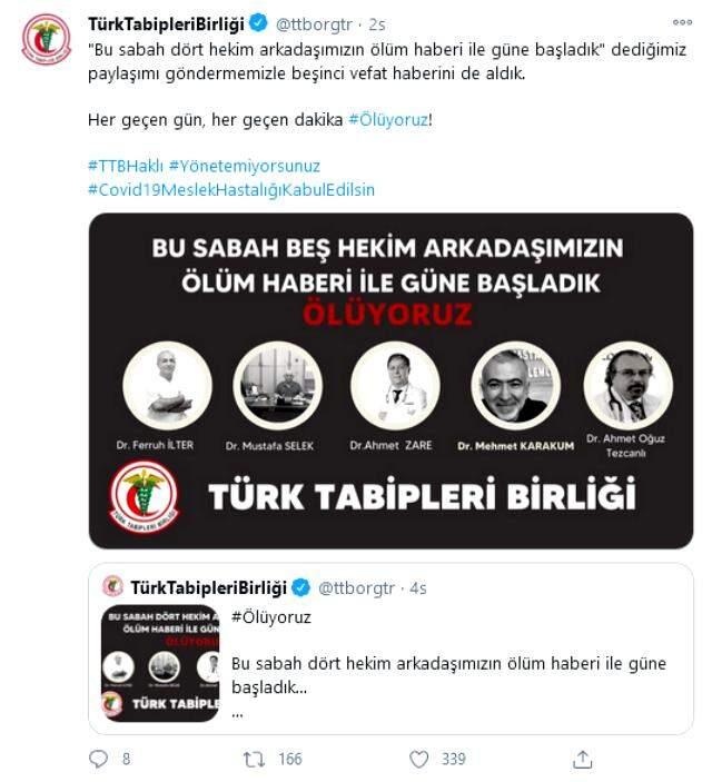 Koronavirüste bilanço ağırlaşıyor: Bir günde 5 doktor hayatını kaybetti