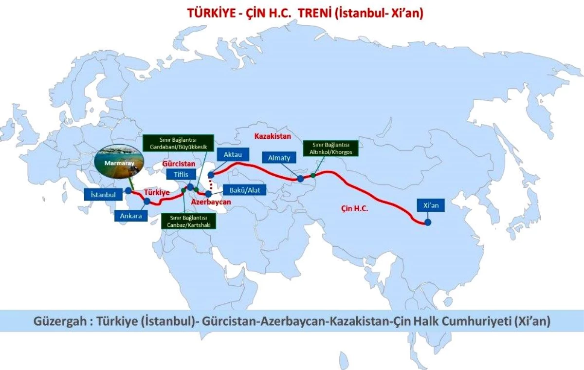 Türkiye\' den Çin\' e ihraç eşya taşıyan ilk tren 4 Aralık 2020 Cuma günü İstanbul\' dan yola çıkıyor