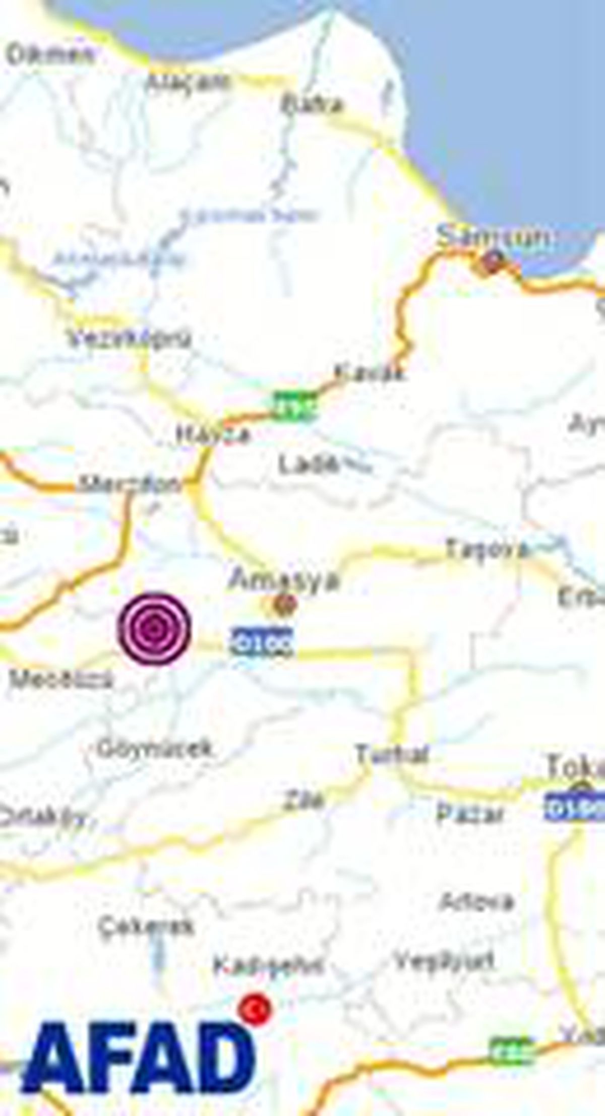 Amasya\'da 3.3 büyüklüğünde deprem