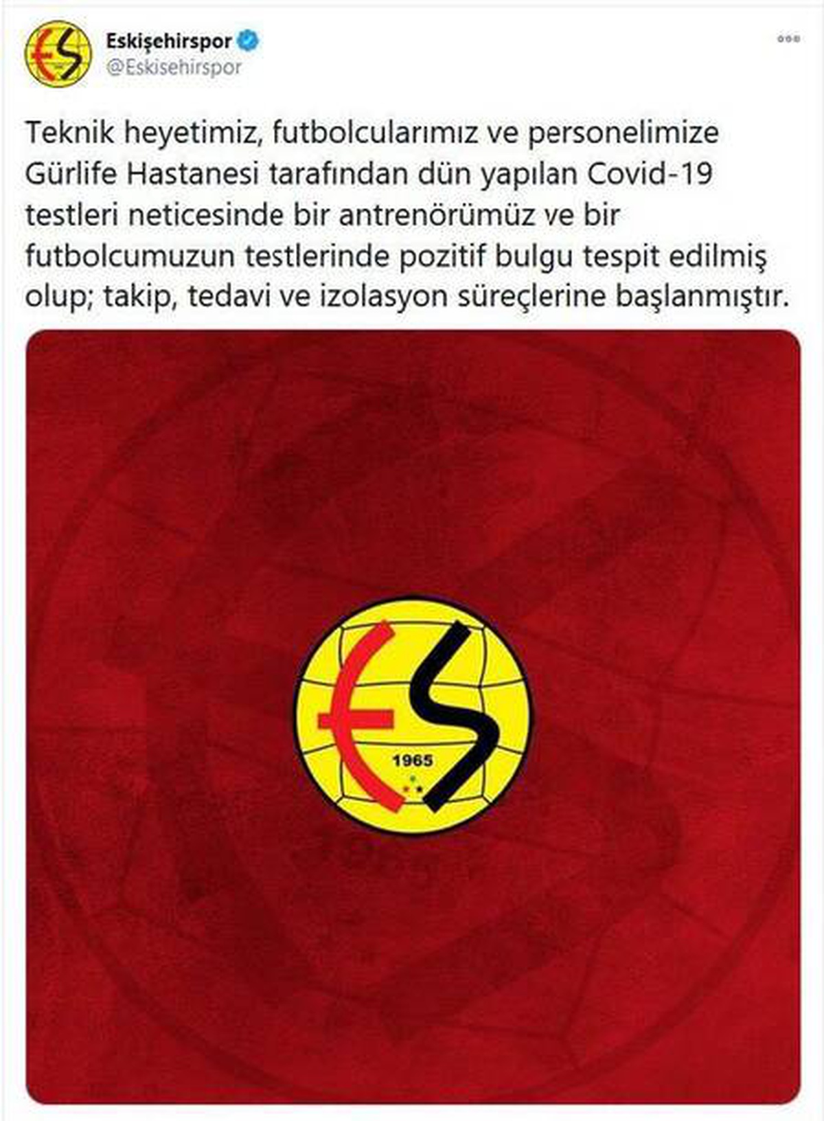 Eskişehirspor\'da bir antrenör ve bir futbolcu koronavirüse yakalandı