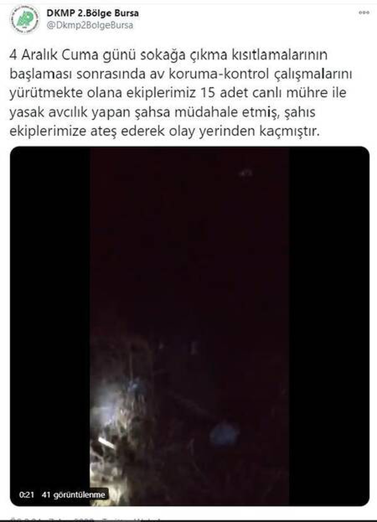 Kaçak avlanan avcı, milli parklar görevlilerine ateş açtı
