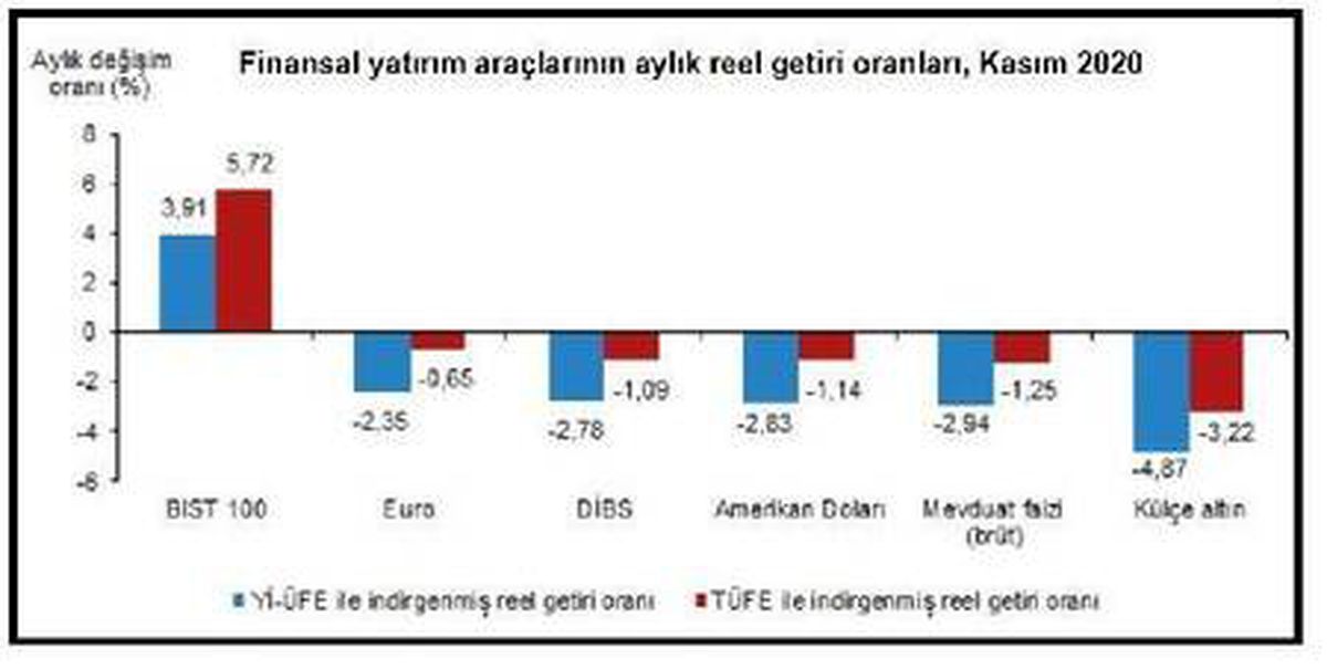 Aylık en yüksek reel getiri BIST 100 endeksinde oldu