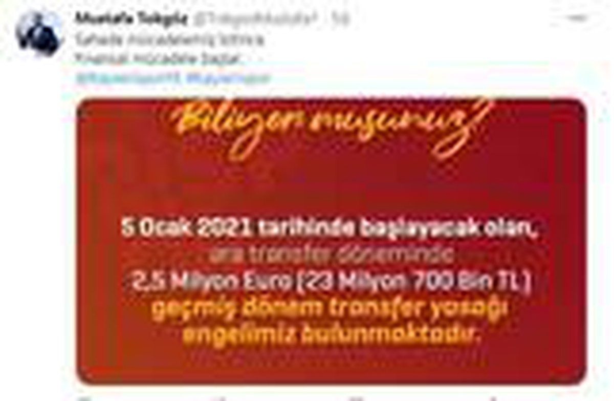 Tokgöz: "Kayserispor\'un transfer yasağı bulunuyor"