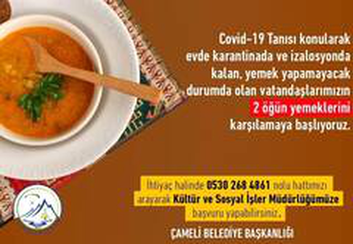 Çameli Belediyesinden karantinada olan ailelere ücretsiz yemek