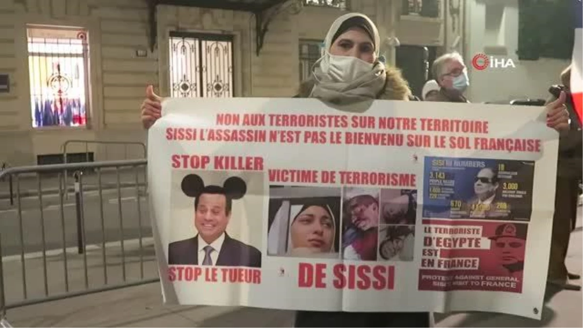 Mısır Cumhurbaşkanı Sisi Paris\'te protesto edildi