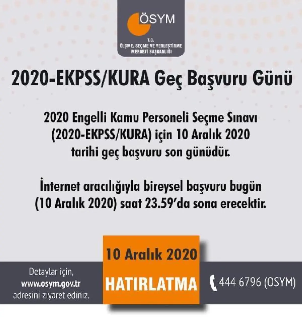 2020 EKPSS/KURA için geç başvuruda son gün