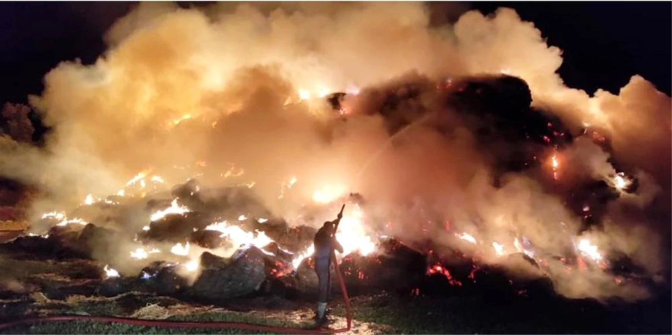 Son dakika yerel: Arazide samanlar alev alev yandı