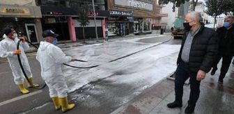 Sokağa çıkma kısıtlamasında sokaklar yıkandı
