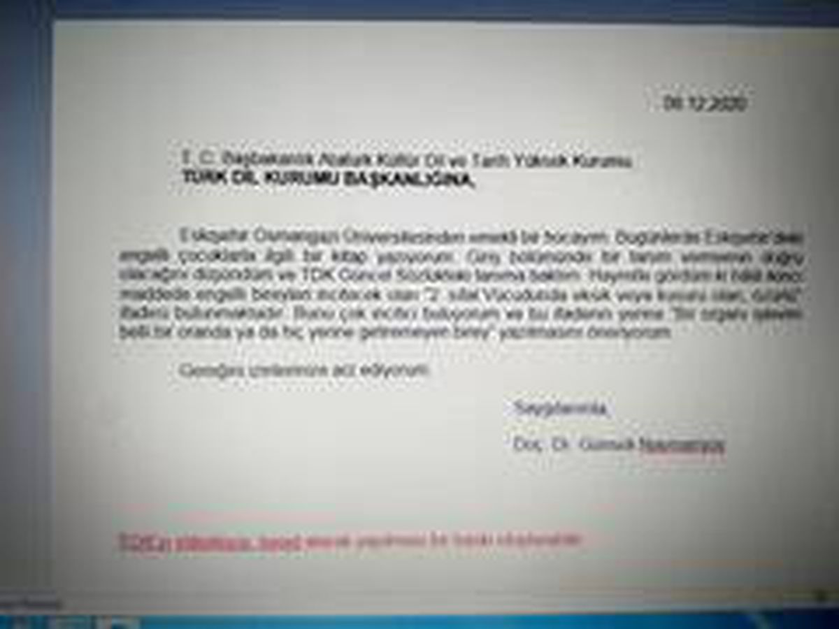 TDK\'nın engelli tanımı tepki çekti