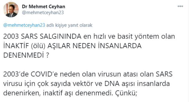 Prof. Dr. Mehmet Ceyhan, Çin'den gelecek aşının arkasındaki tehlike dikkat çekti