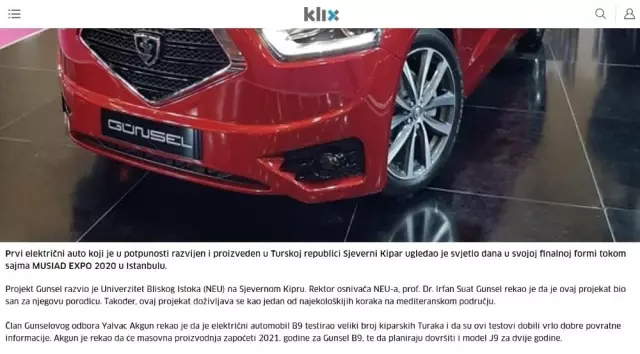 KKTC'nin yerli ve milli otomobili GÜNSEL, dünya basınında büyük ses getirdi