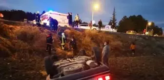 Takla atan otomobilden 'emniyet kemeri' sayesinde burnu bile kanamadan kurtuldu