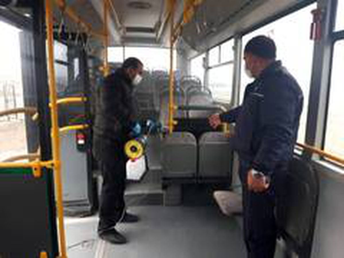 Toplu taşıma araçları dezenfekte edildi