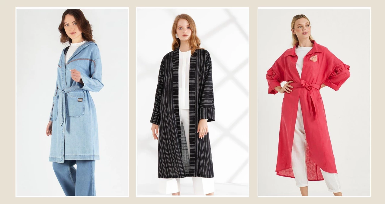 Tesettür stiline giy çık dokunuşu: Kimono