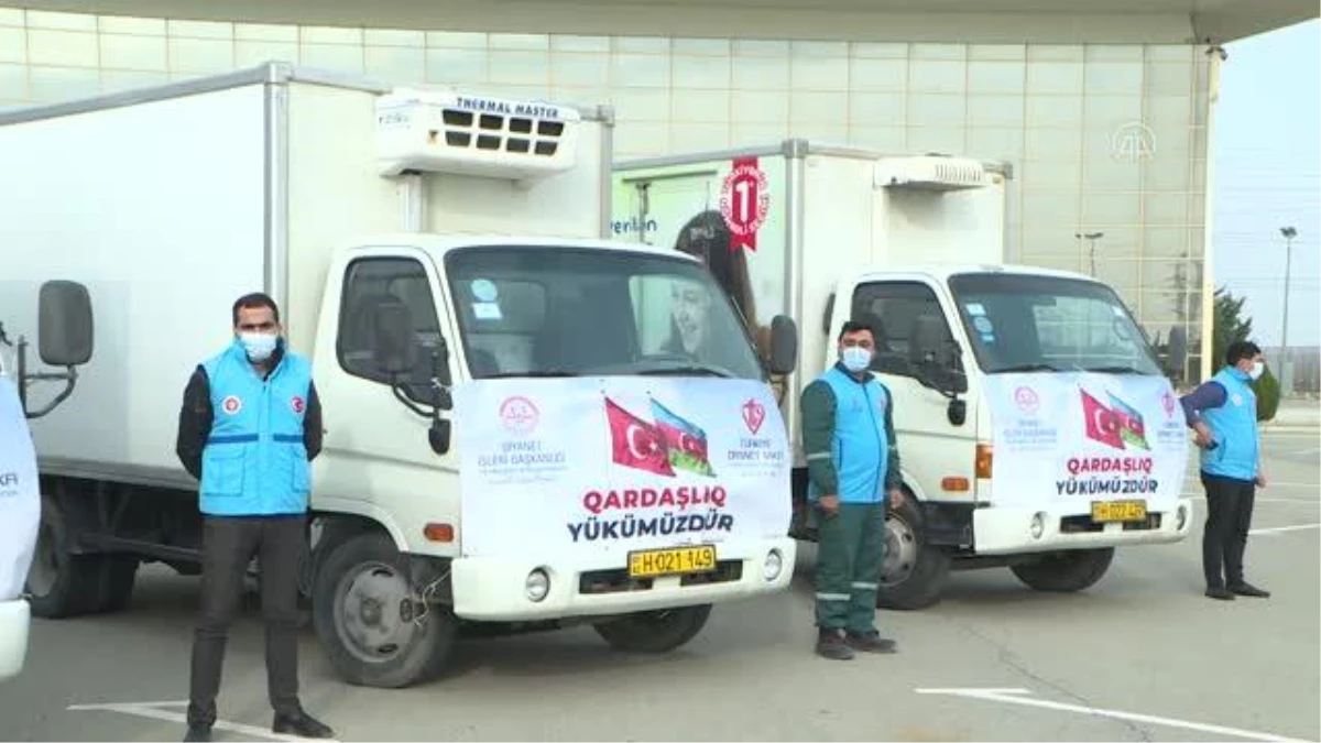 Türkiye Diyanet Vakfının gönderdiği yardım malzemesi Azerbaycanlı yetkililere teslim edildi