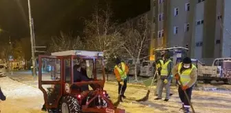 Ardahan'da lapa lapa yağan kar nedeniyle kent beyaza büründü