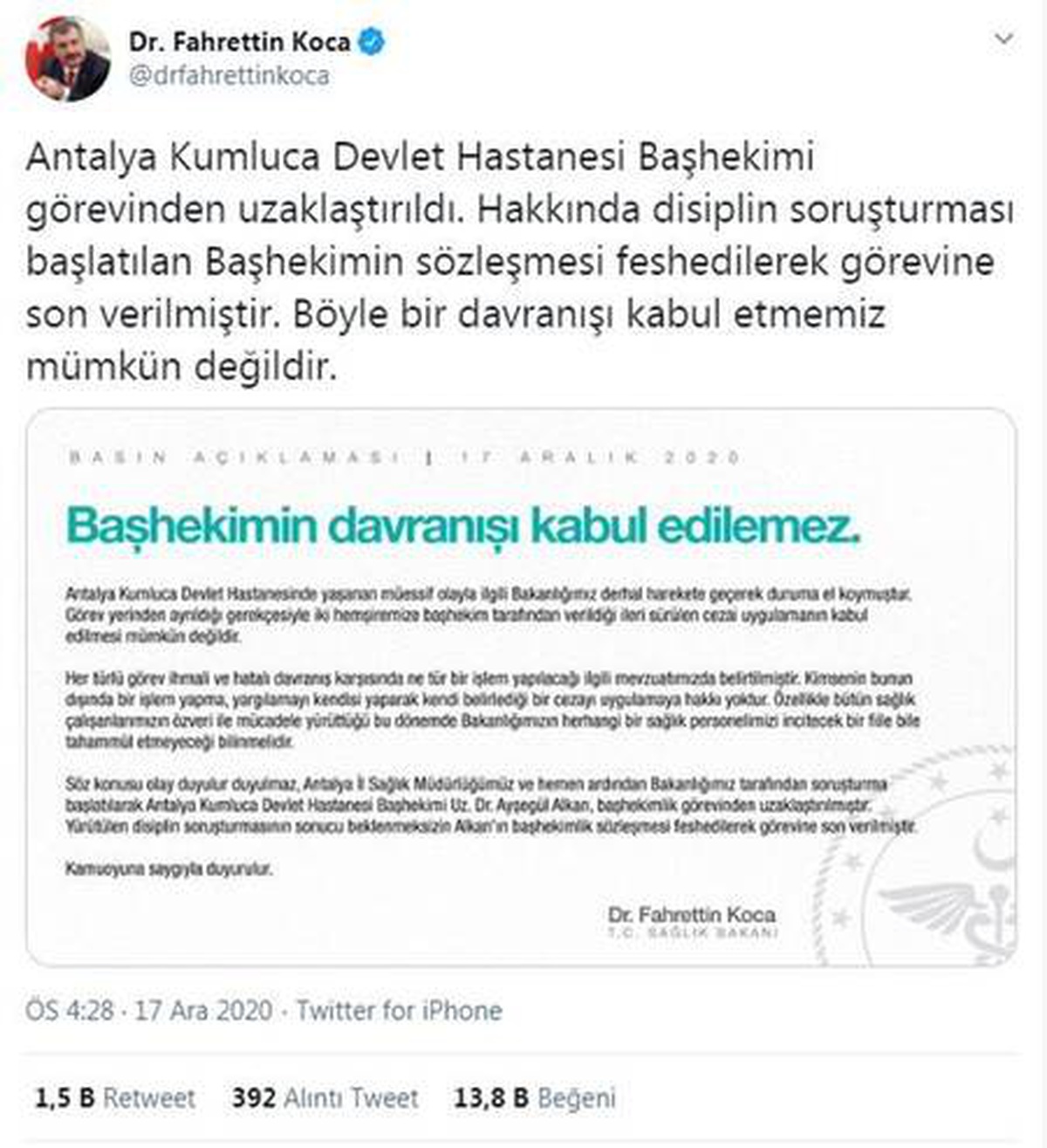 Son dakika haberleri | Başhekimin, hemşirelere \'Ben salağım\' yazdırdığı iddiasına soruşturma (3)