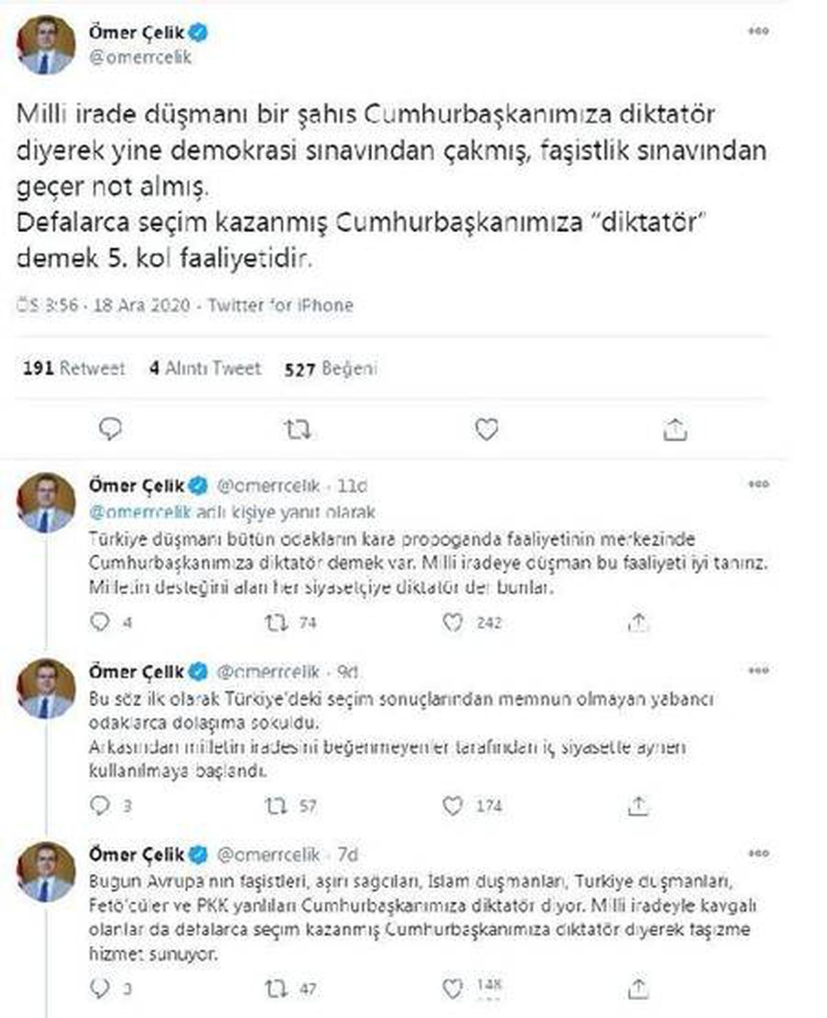 AK Parti Sözcüsü Ömer Çelik\'ten CHP\'li Özel\'in sözlerine tepki Açıklaması