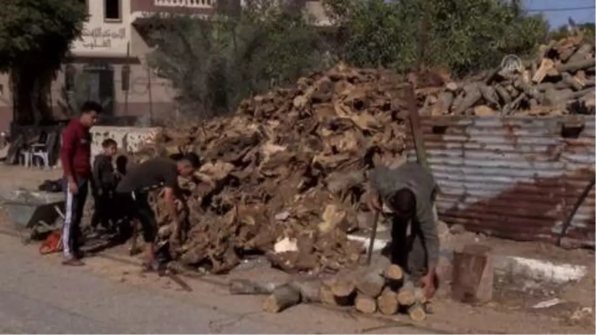Gazzeli genç topladığı odunları kış aylarında satarak geçimini sağlamaya çalışıyor
