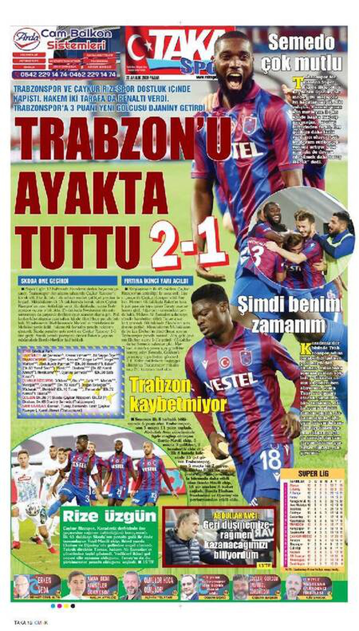 Yerel basından Trabzonspor\'a övgü