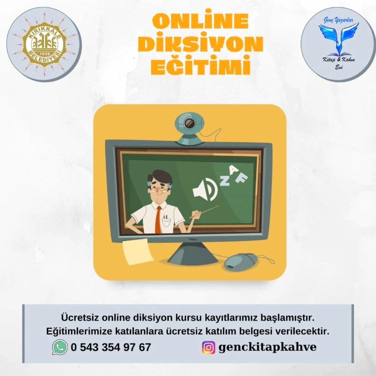Kırıkkale Belediyesinden online ilk yardım ve diksiyon kursu