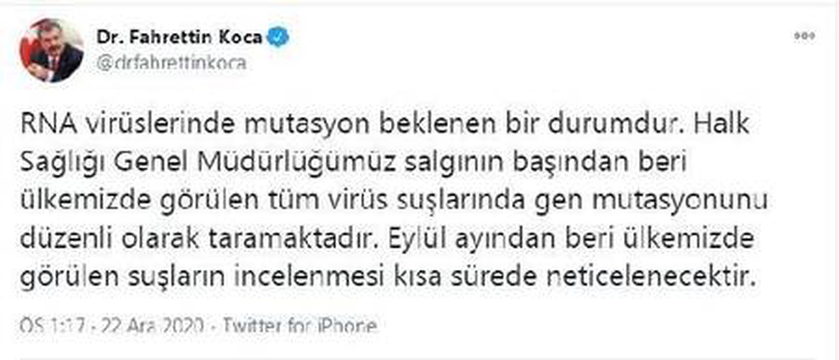 Bakan Koca\'dan \'mutasyon\' açıklaması: İncelemeler kısa sürede neticelenecek