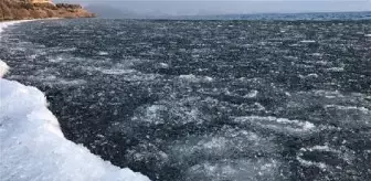 Çıldır Gölü buz tutmaya başladı