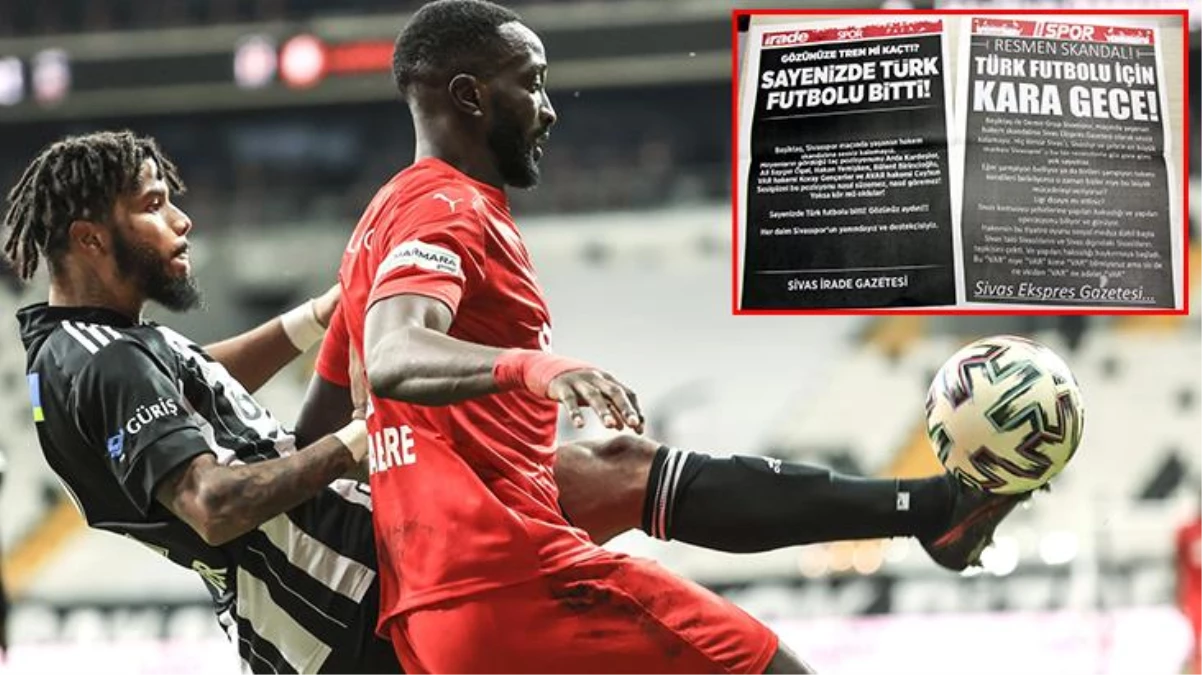 Sivas yerel basınından Beşiktaş maçındaki hakem kararlarına siyah sayfalı tepki