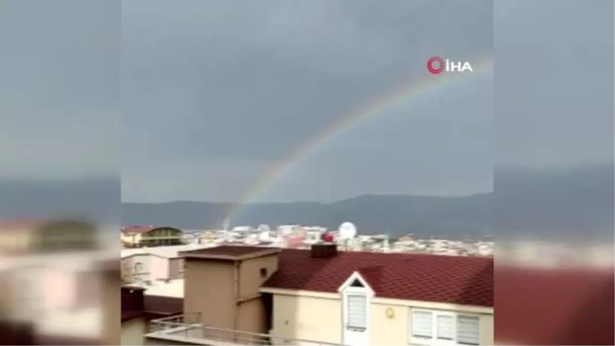 Bursa'da renk cümbüşü...Gökkuşağı görenleri mest etti