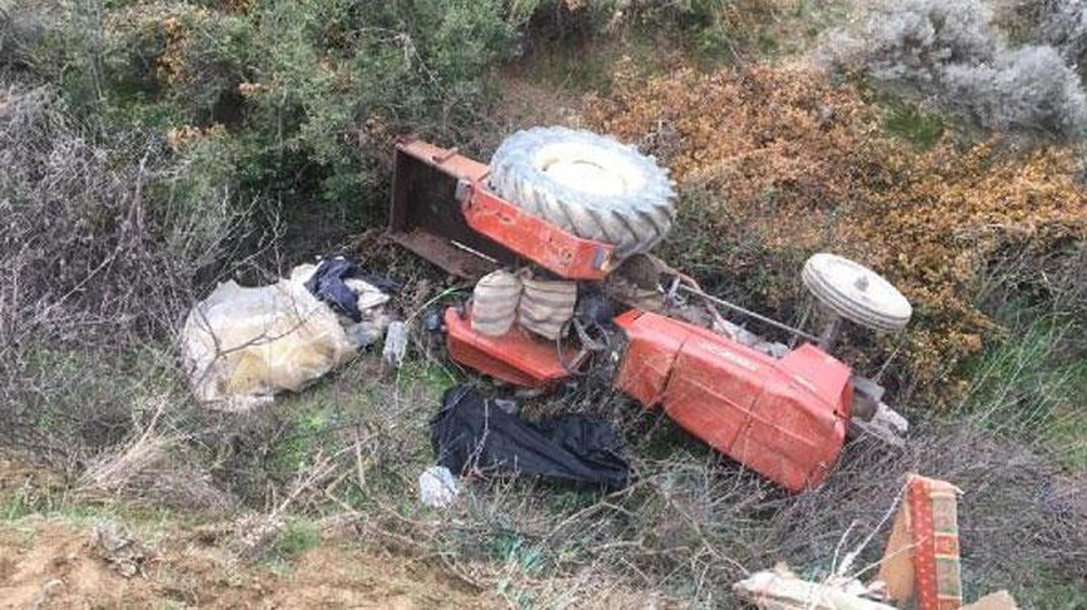 Kontrolden çıkarak 6 metrelik uçuruma yuvarlanan traktörün sürücüsü hayatını kaybetti