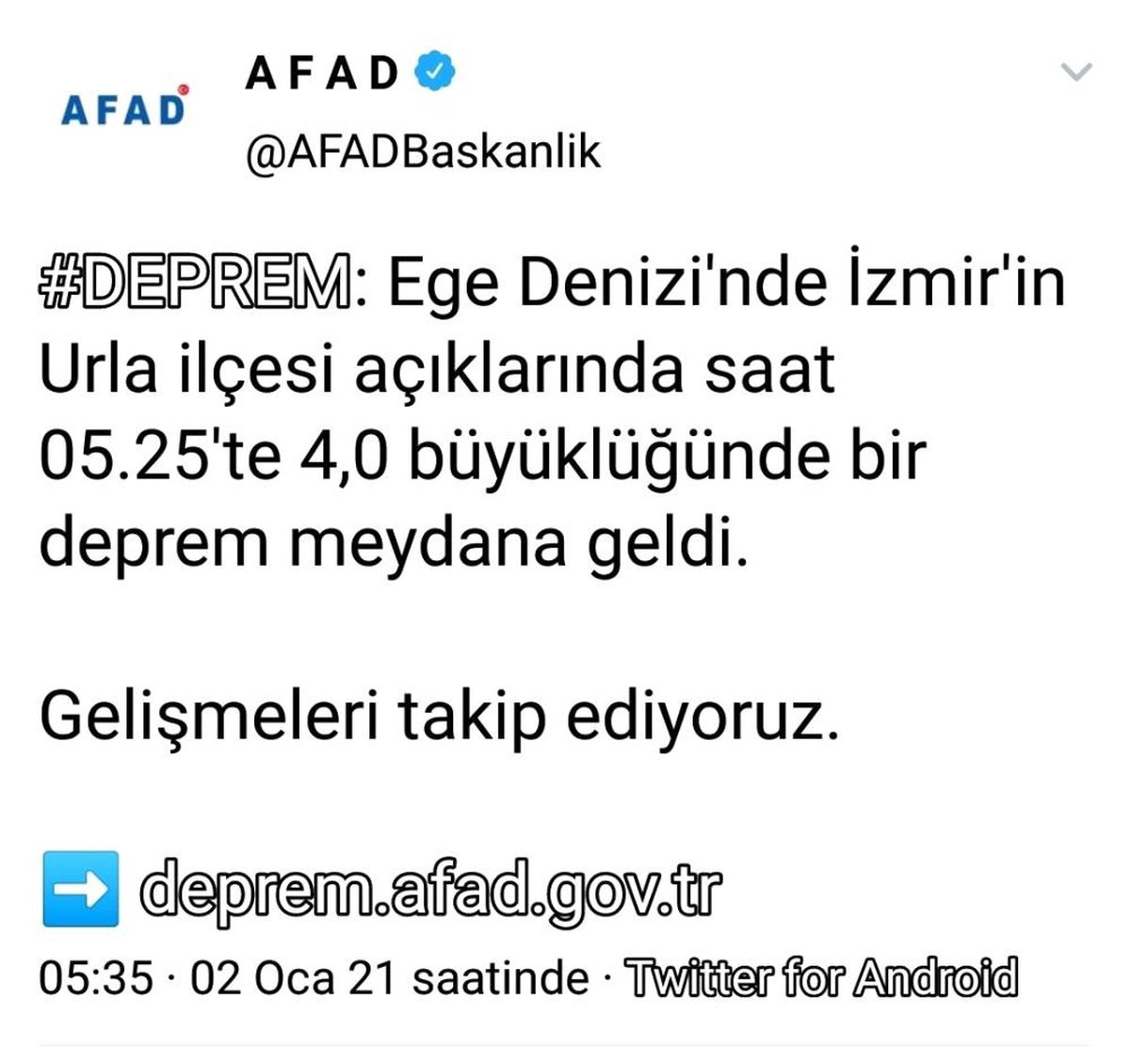 İzmir\'de 4 büyüklüğünde deprem