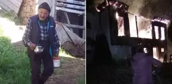 Cayır cayır yanan evde, 90 yaşındaki yaşlı adam hayatını kaybetti