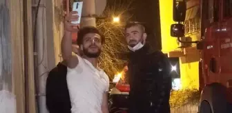 Evi yanarken canlı yayın yapan şahıs pes dedirtti