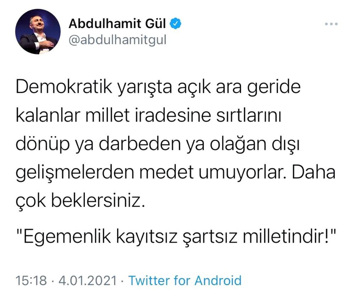 Adalet Bakanı Gül ve İletişim Başkanı Fahrettin Altun\'dan "darbe çağrışımı" tepkisi Açıklaması