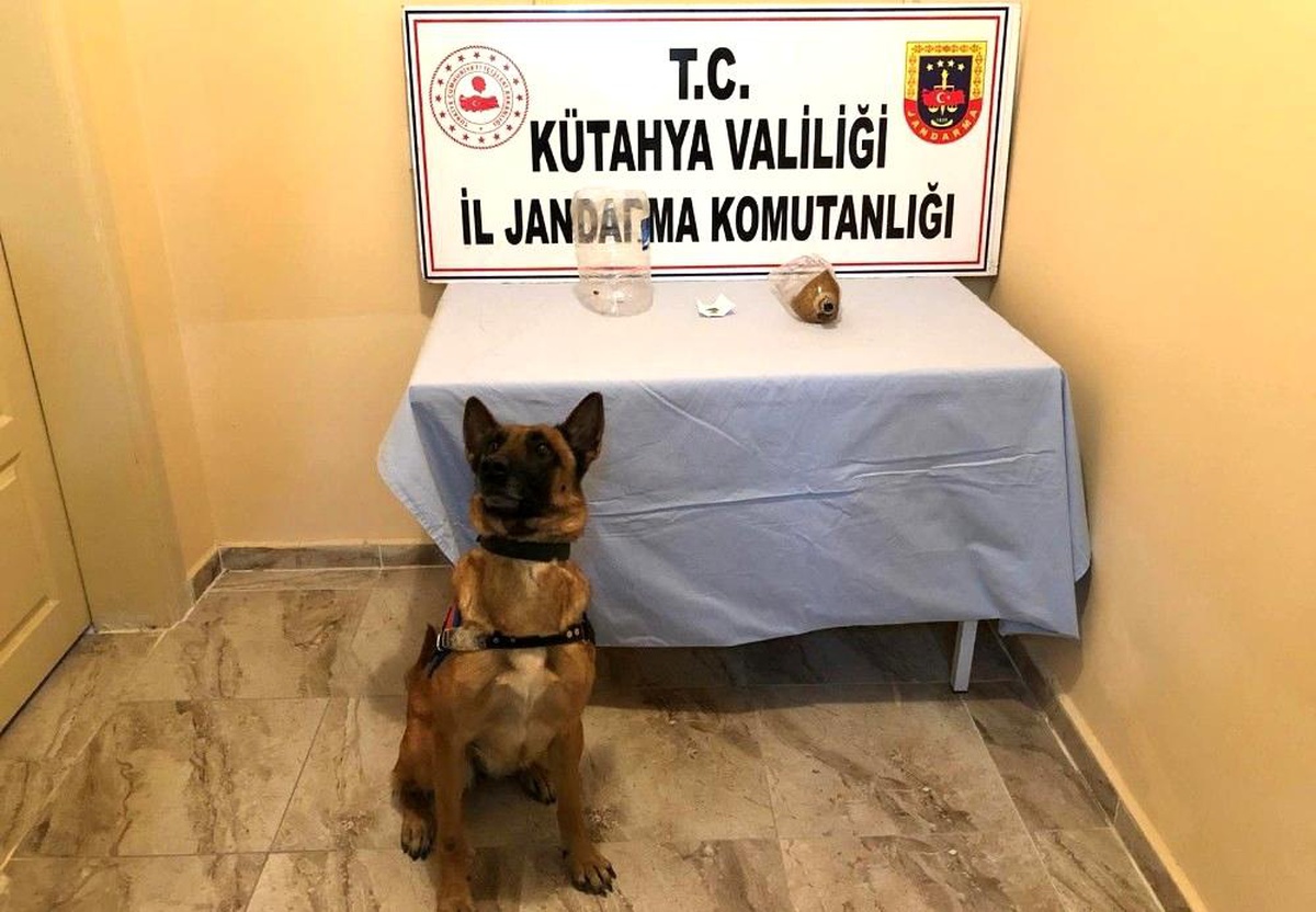 Jandarmayı görünce uyuşturucuyu yere attılar