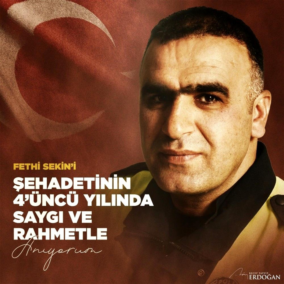 Son dakika haber: Cumhurbaşkanı Erdoğan, şehadetinin dördüncü yılında Fethi Sekin\'i andı