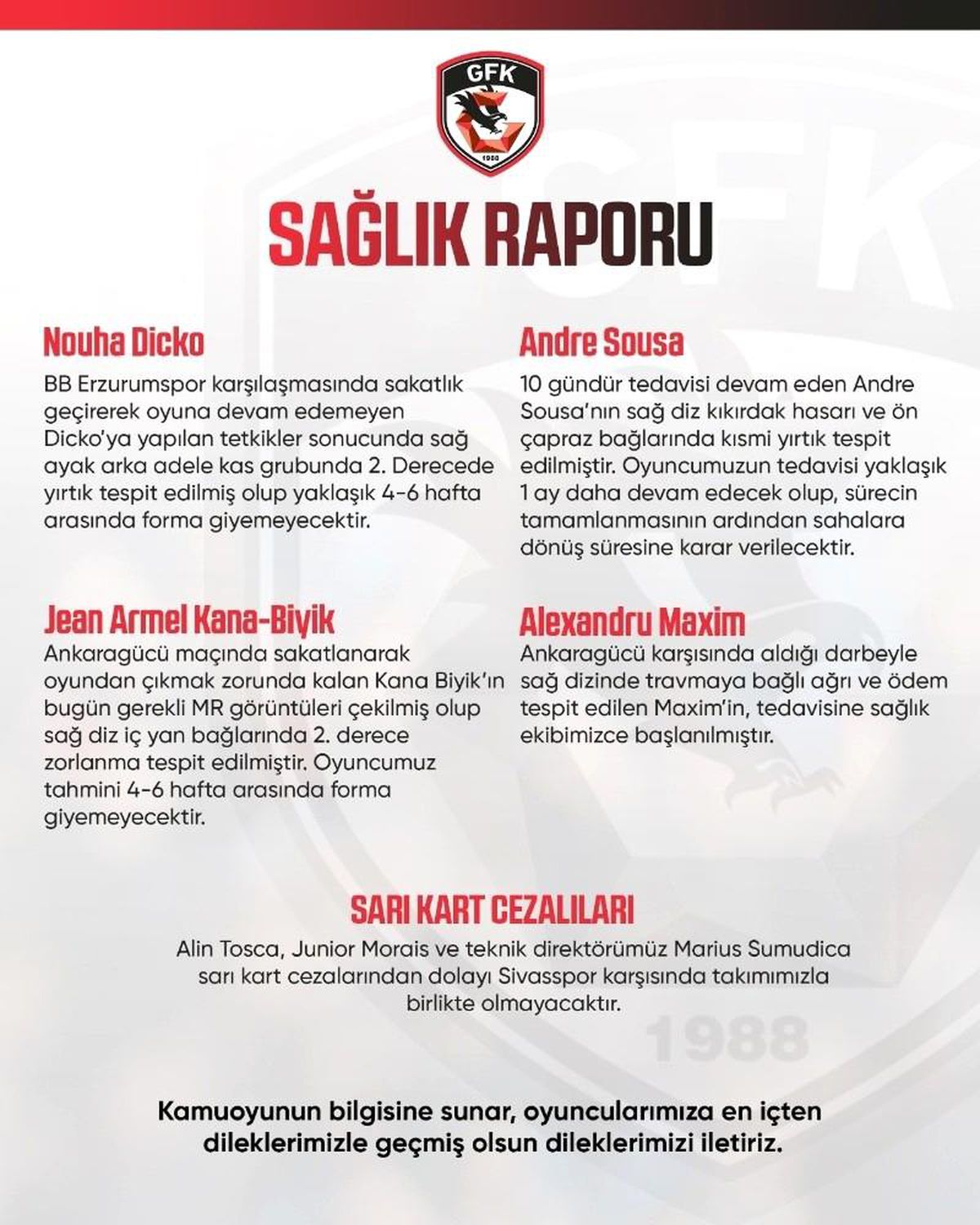 Gaziantep FK\'da sakatlık şoku