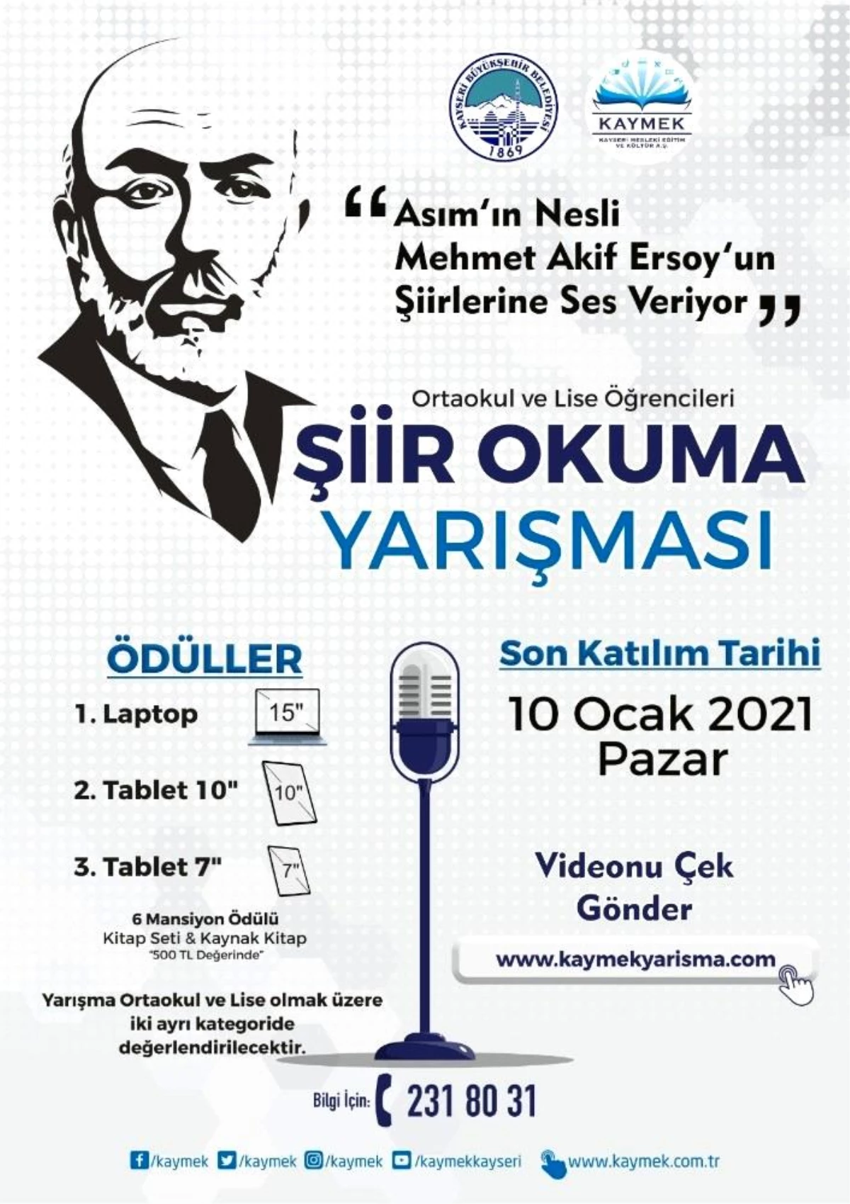 Kayseri Büyükşehir Belediyesinin sanal şiir yarışmasına yoğun ilgi