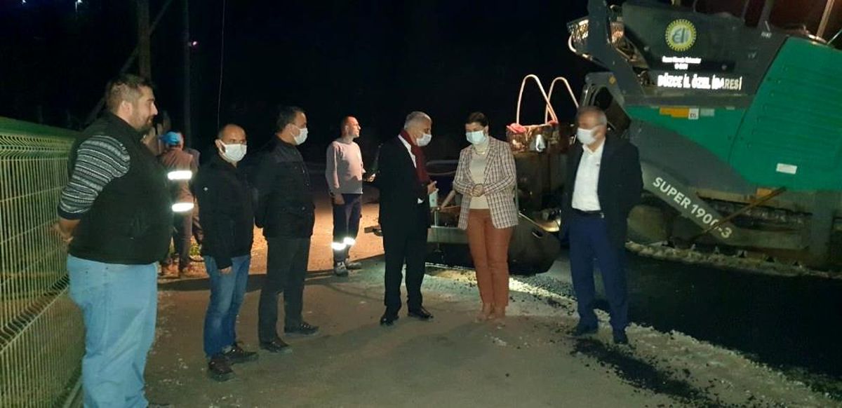 Katı atık tesisi yolu asfaltlanıyor